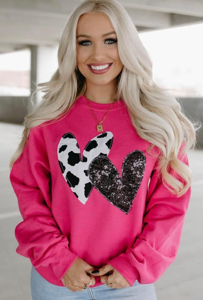 Real Sequin Heart Sweatshirt