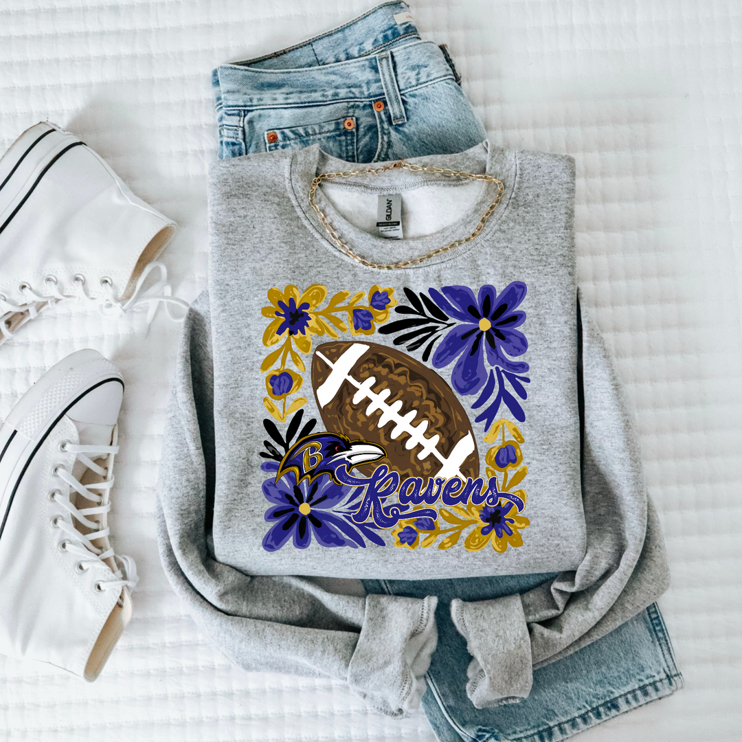 Floral Football DTF Print
