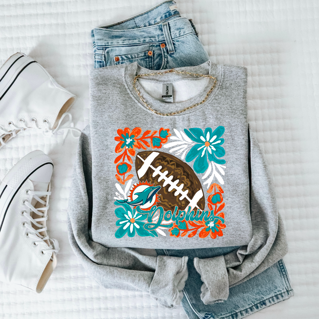 Floral Football DTF Print