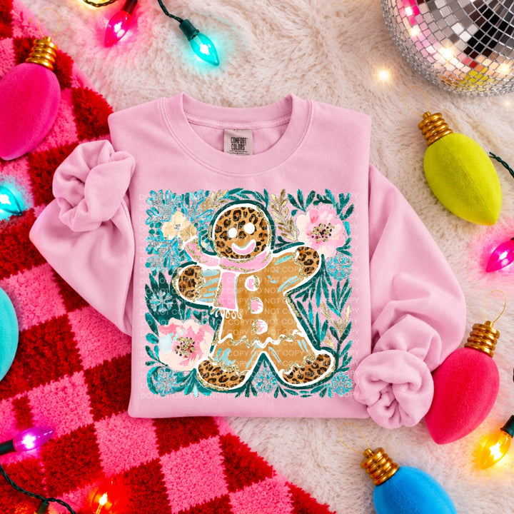 Floral Gingerbread DTF Print