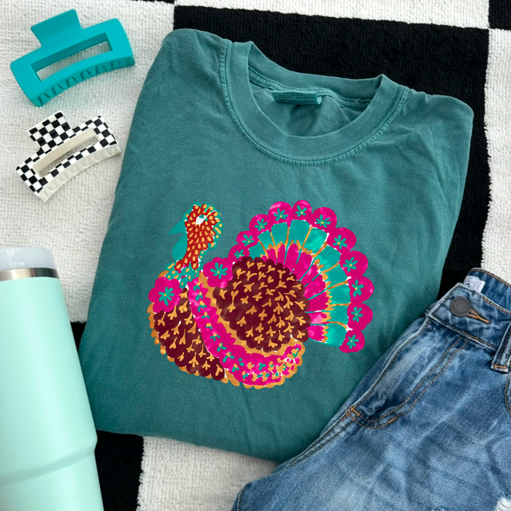 Floral Turkey DTF Print
