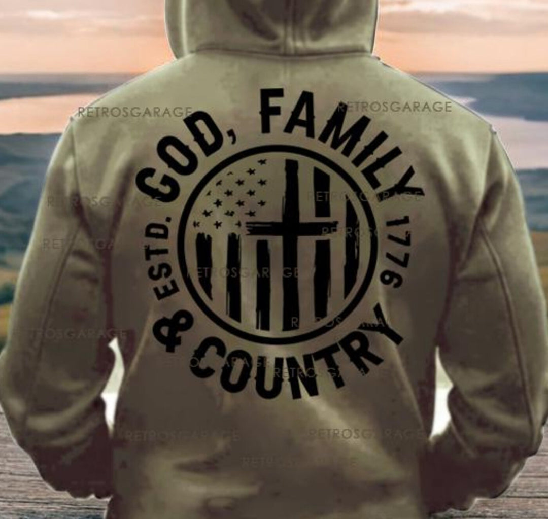 God Family And Country OVERSIZED DTF Print