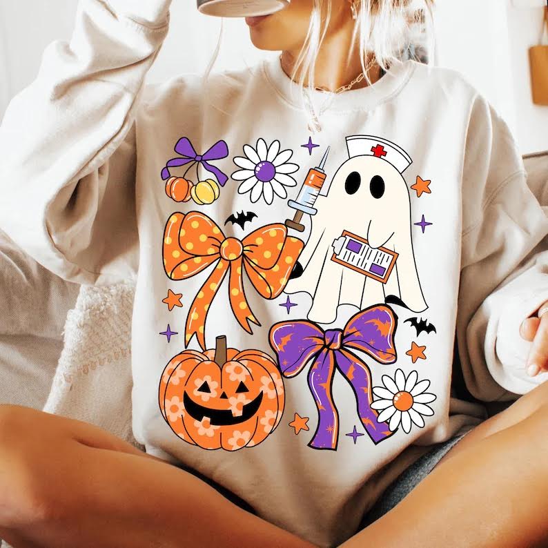 Coquette Halloween Nurse DTF Print