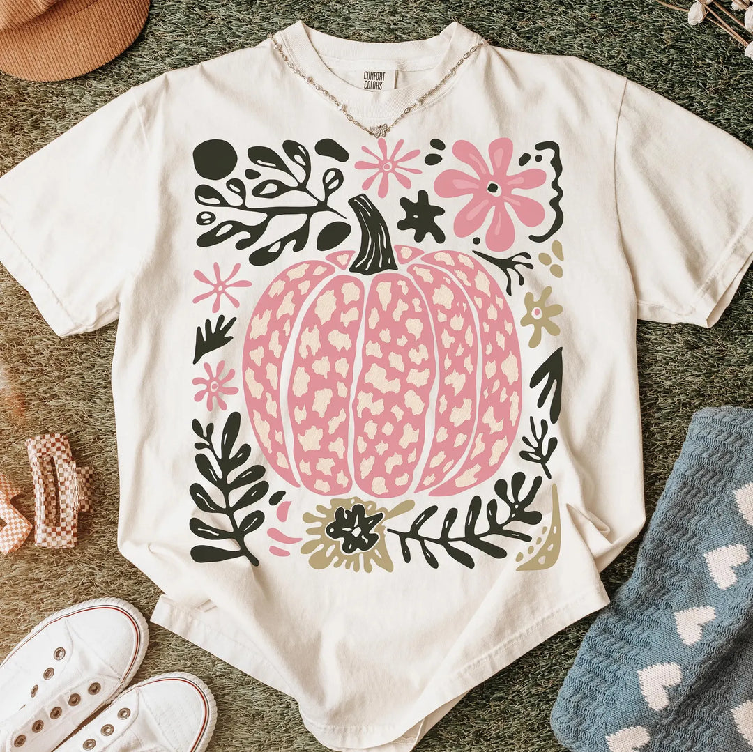 Pink Leopard Pumpkin DTF Print