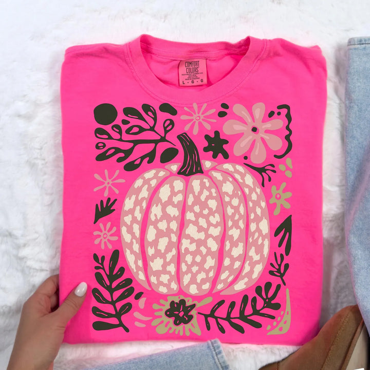 Pink Leopard Pumpkin DTF Print