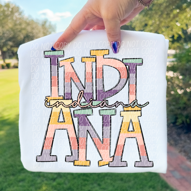 Pastel States DTF Print