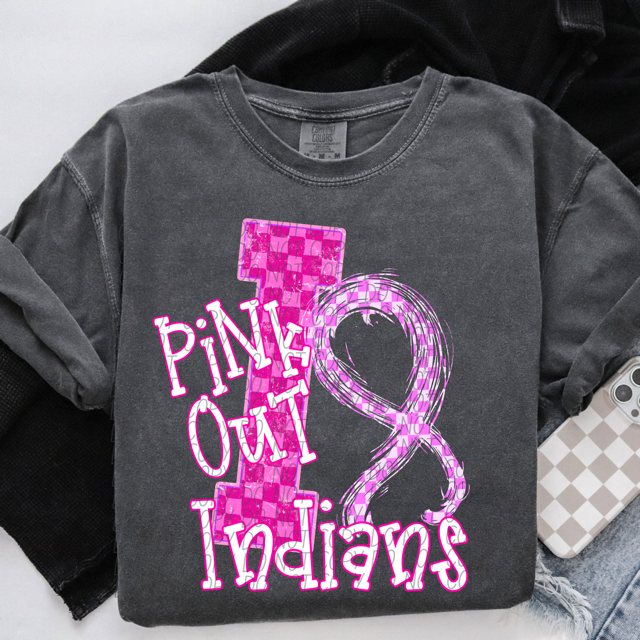 Pink Out Varsity DTF Print