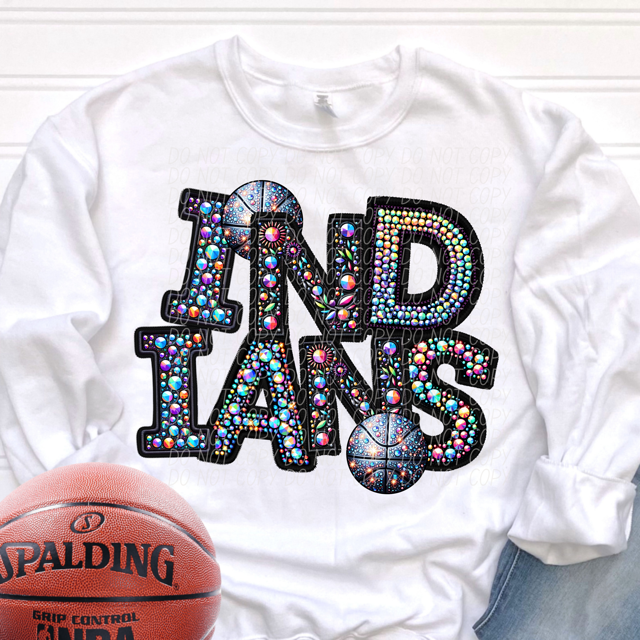 Rhinestone Basketball Mascots DTF Print