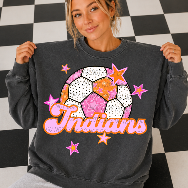 Pink Soccer DTF Print