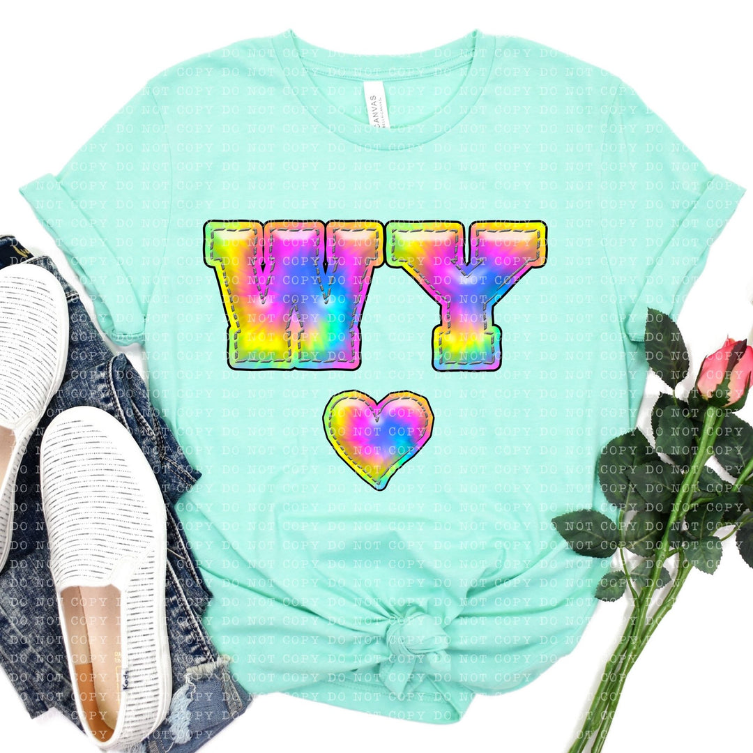 Inflated Tie Dye States DTF Print