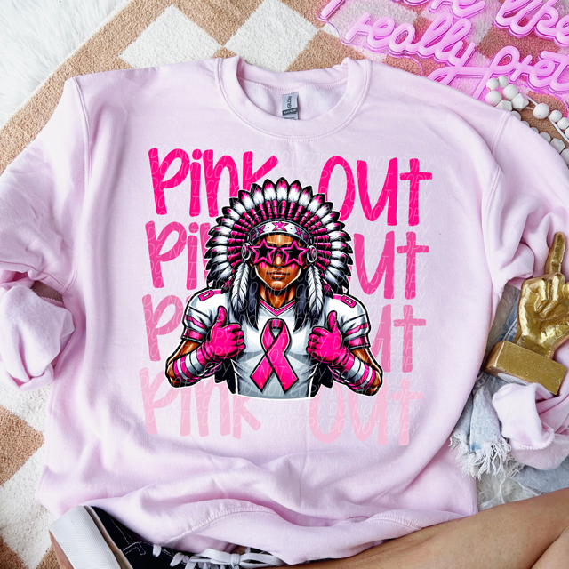 Pink Out Stacked Mascot DTF Print