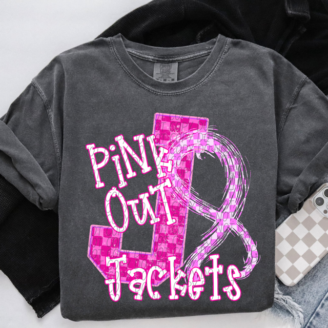 Pink Out Varsity DTF Print