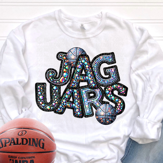 Rhinestone Basketball Mascots DTF Print