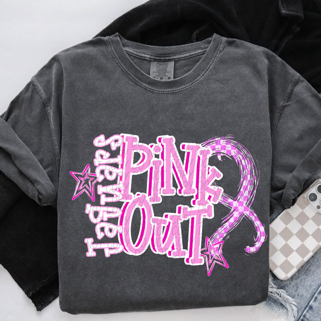 Pink Out Stars DTF Print