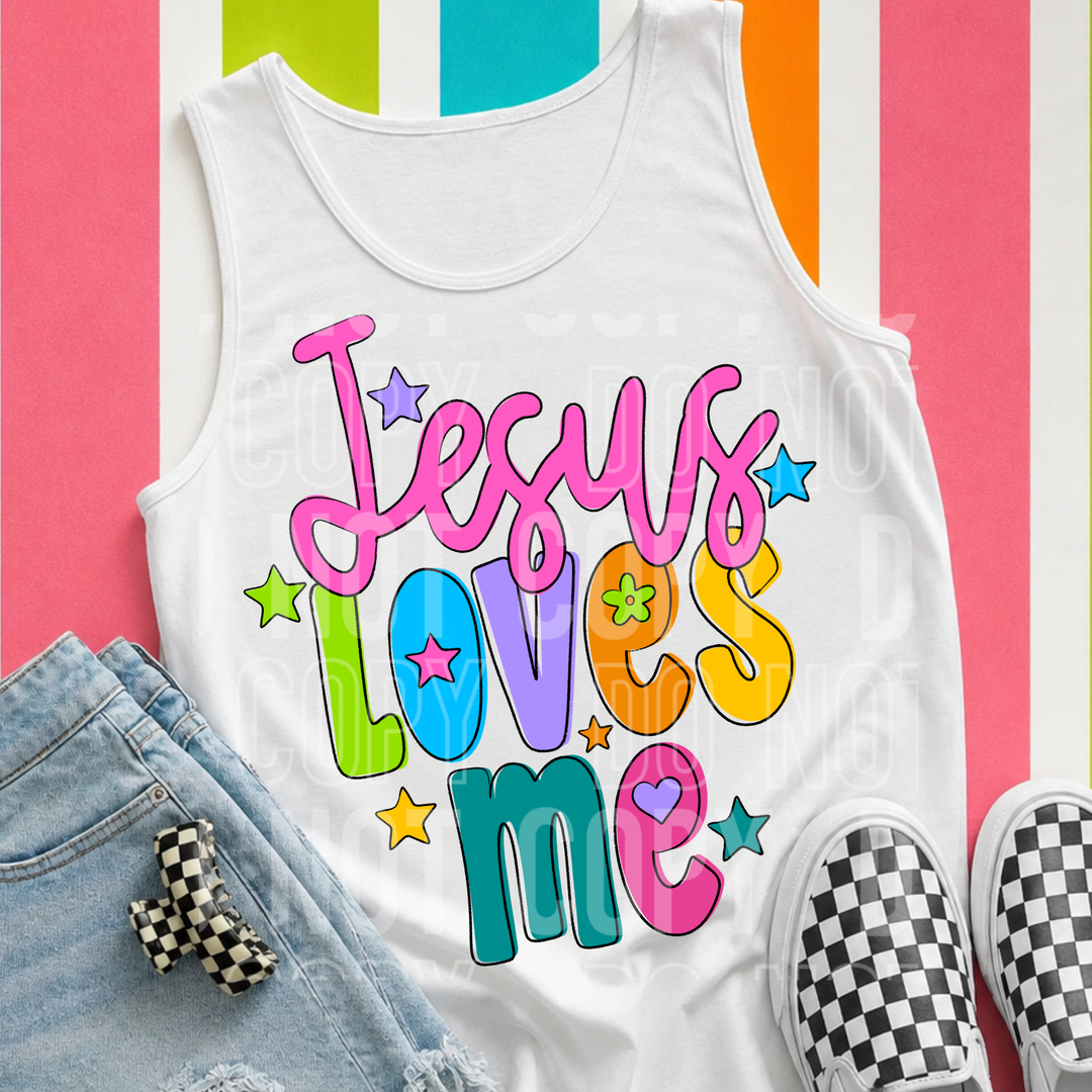 Jesus Loves Me Doodle DTF Print