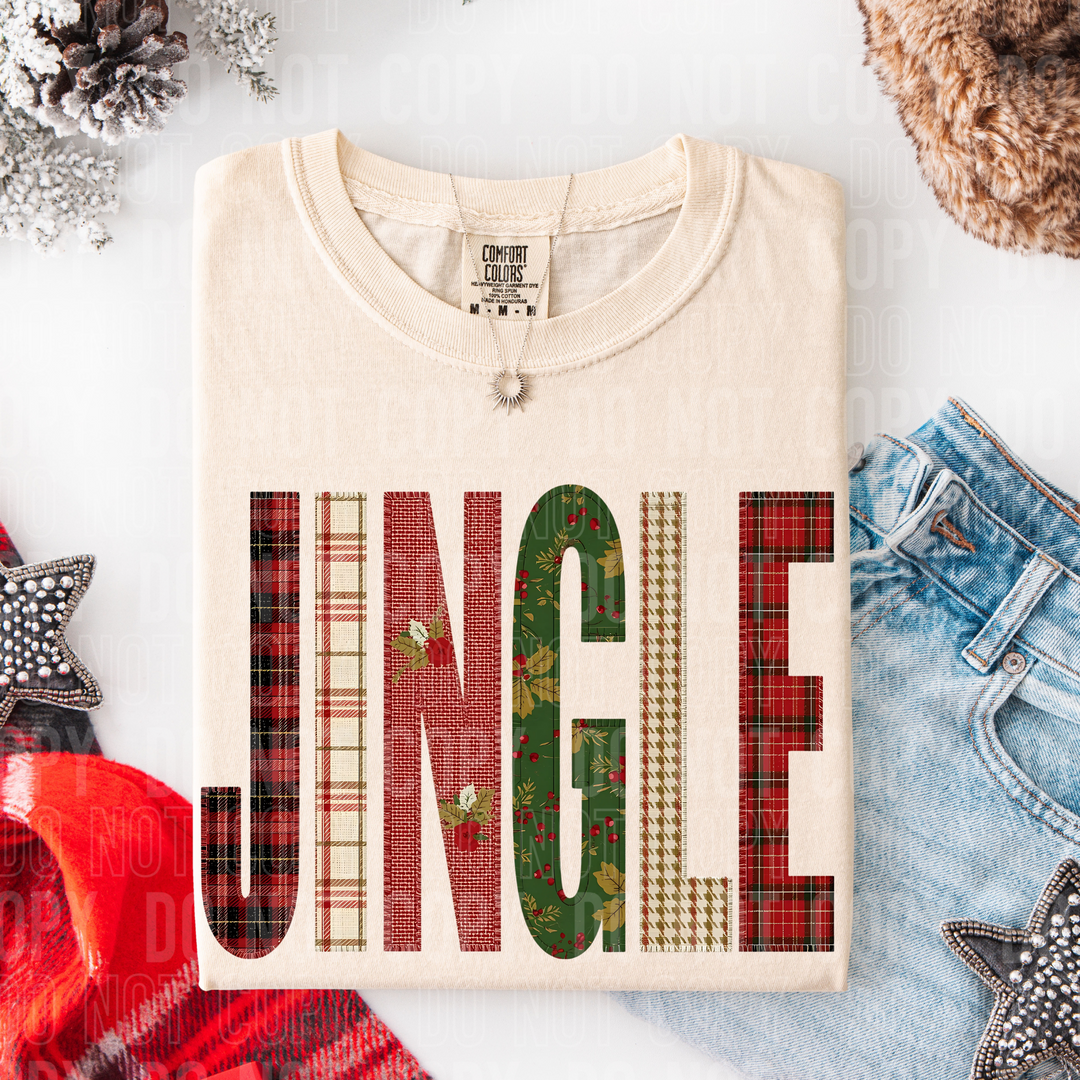 Jingle Christmas Patch DTF Print