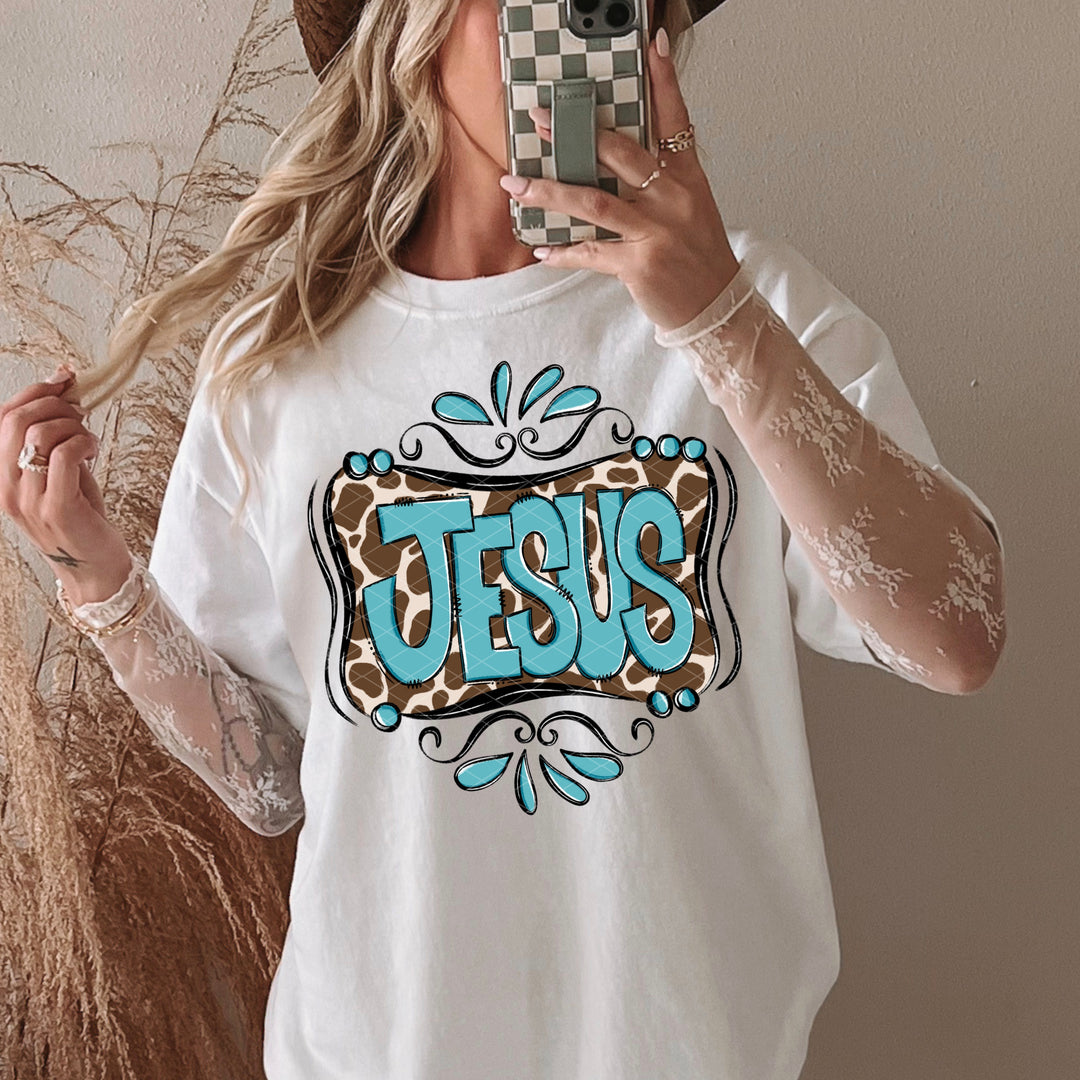 Jesus Western DTF Print