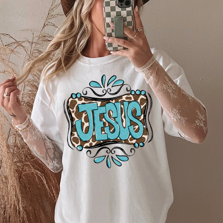 Jesus Western DTF Print
