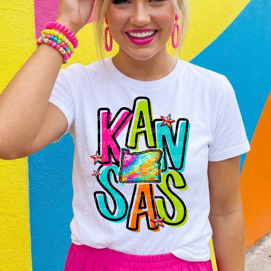 Neon States DTF Print
