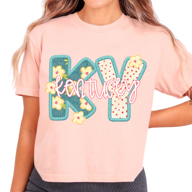 Retro Floral States DTF Print