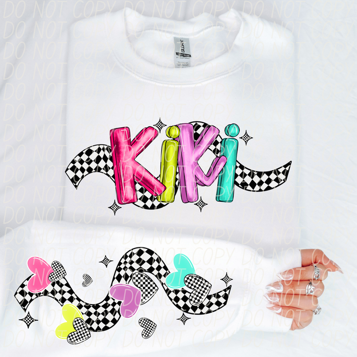 Bright Checkered Names FRONT DTF Print