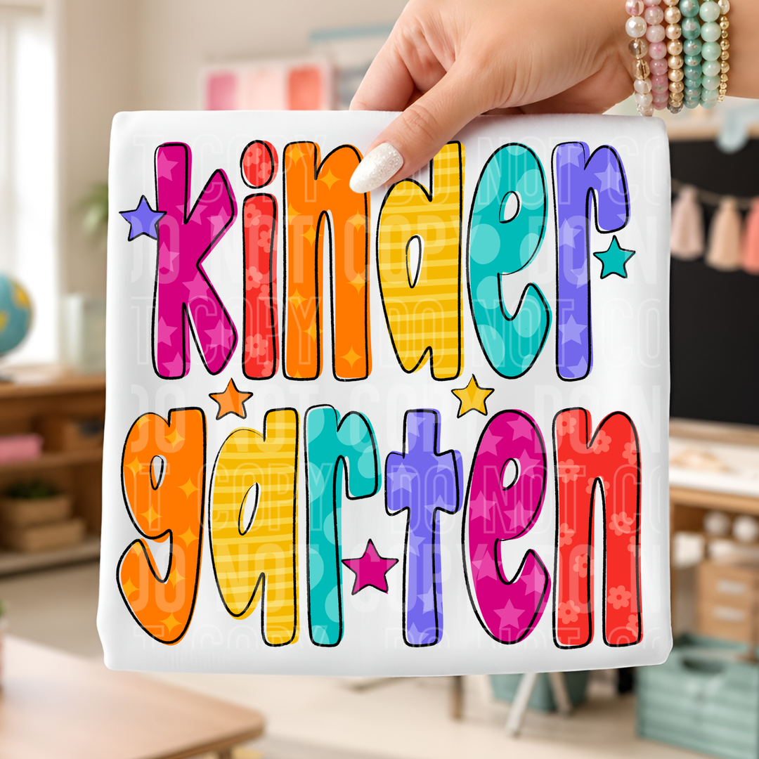 Kindergarten Doodle DTF Print