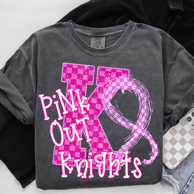 Pink Out Varsity DTF Print