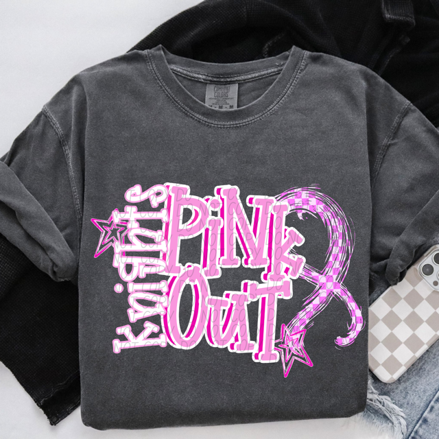 Pink Out Stars DTF Print