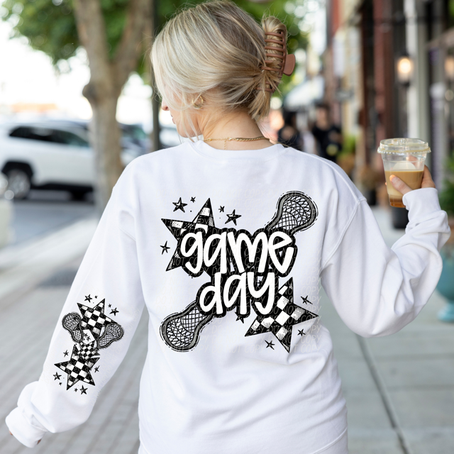 Game Day Sports Checkered Stars SLEEVE DTF Print