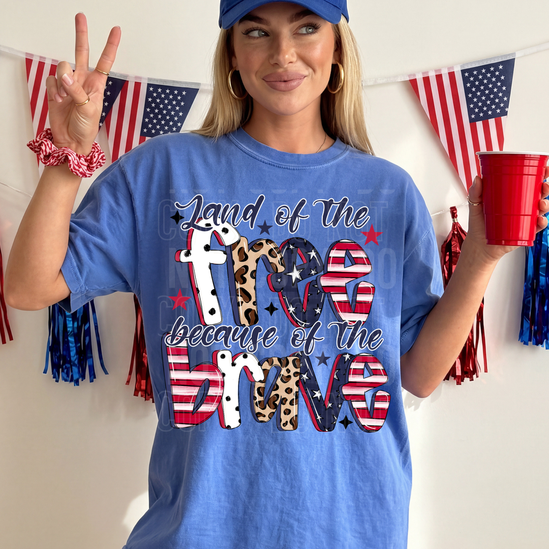 Land Of The Free Because Of The Brave DTF Print