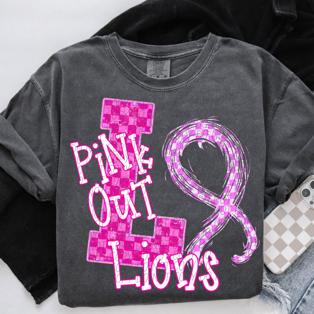 Pink Out Varsity DTF Print