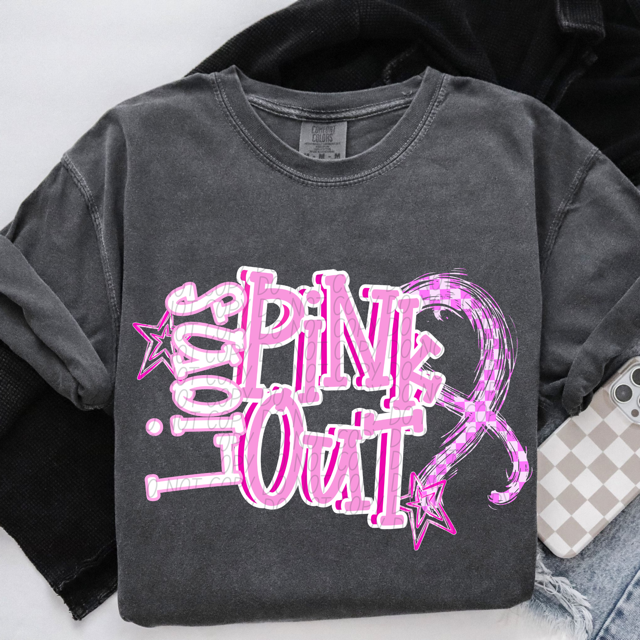 Pink Out Stars DTF Print