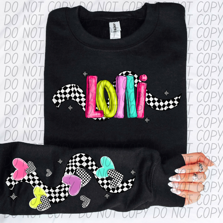 Bright Checkered Names FRONT DTF Print