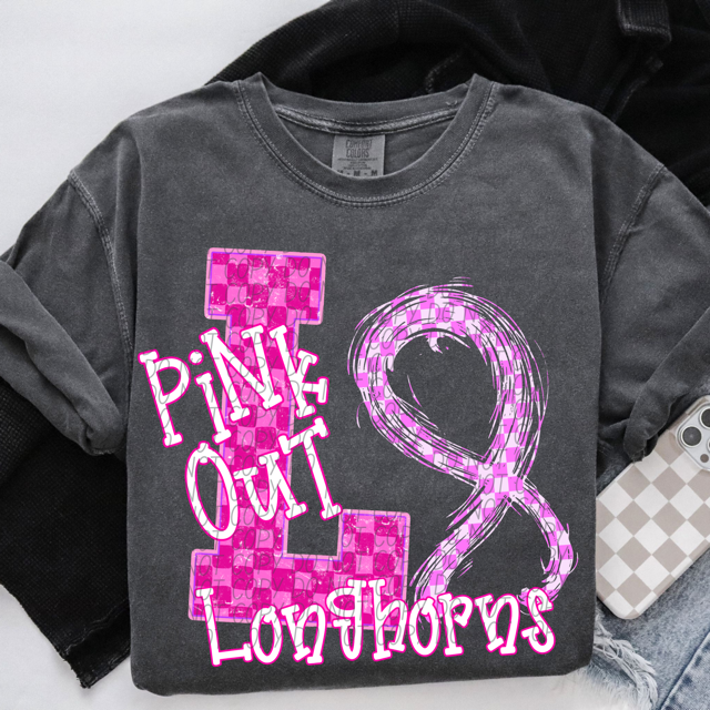 Pink Out Varsity DTF Print