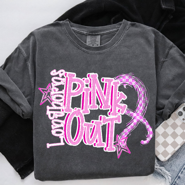 Pink Out Stars DTF Print