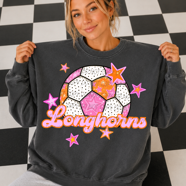 Pink Soccer DTF Print