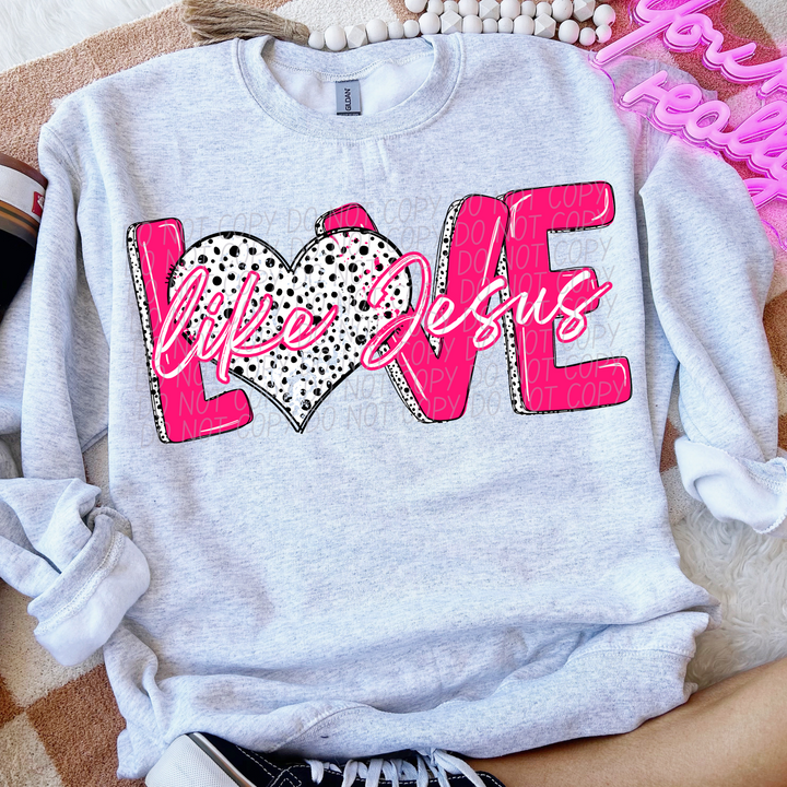 Love Like Jesus Dots Pink DTF Print