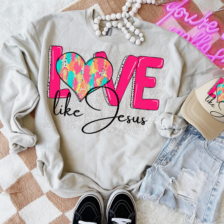 Love Like Jesus Paint Splatter DTF Print