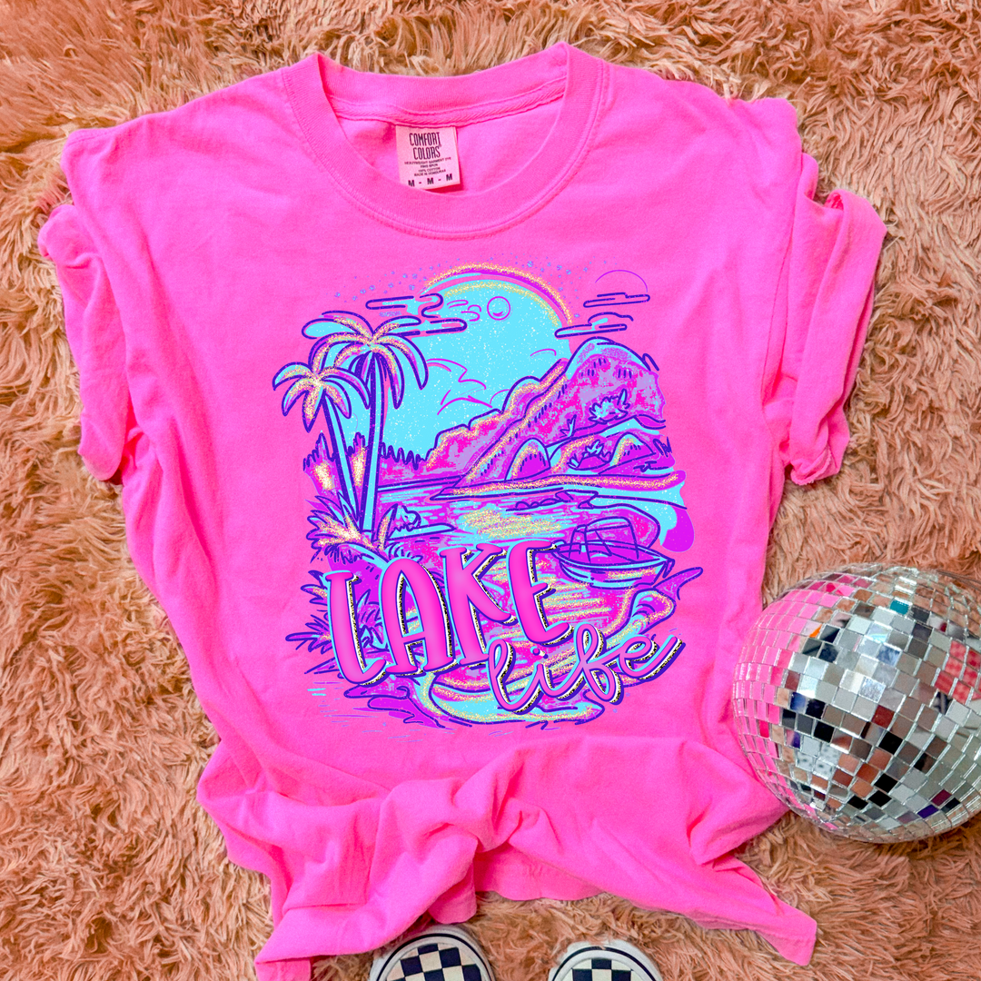 Lake Life Faux Glitter DTF Print