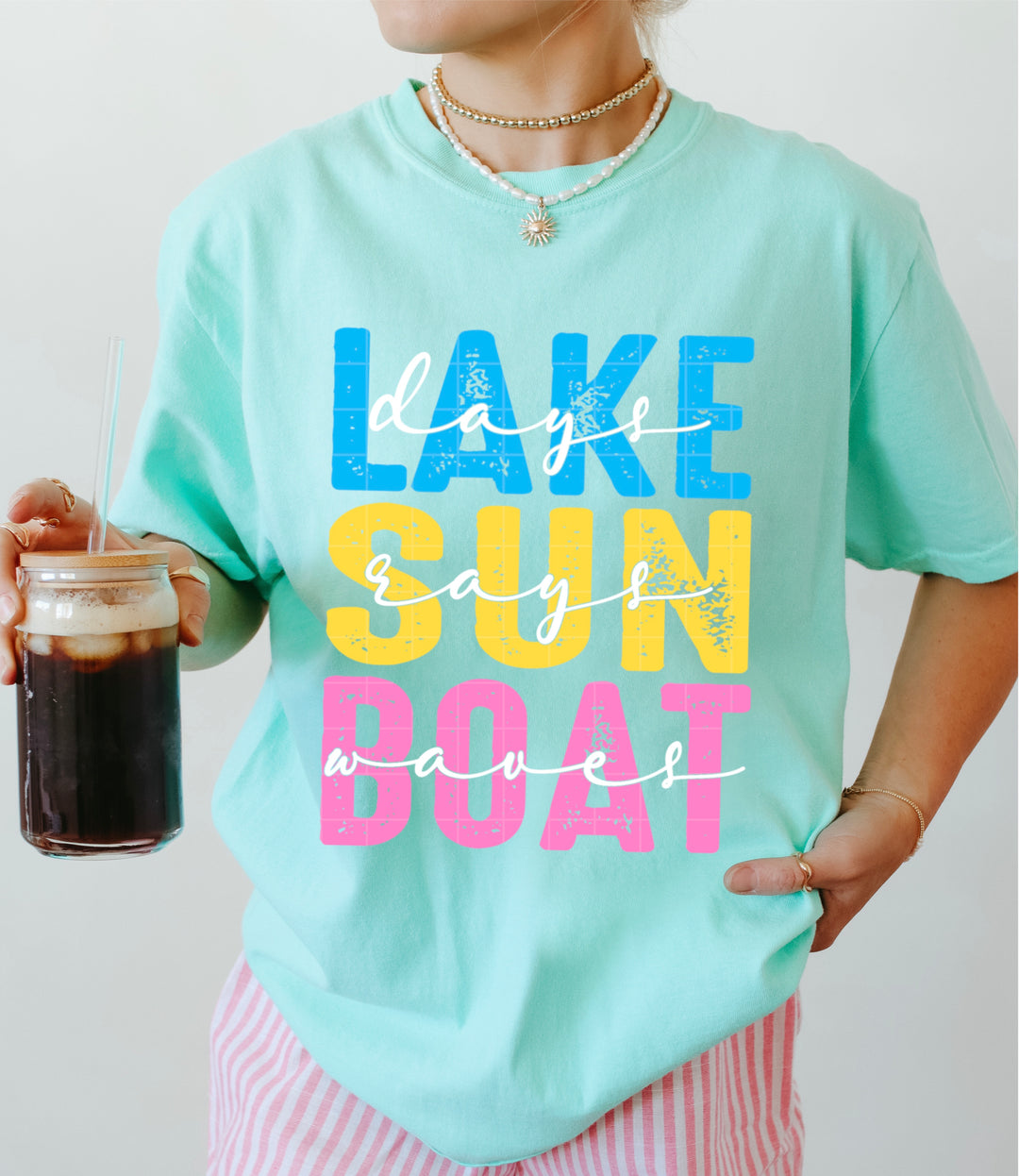 Lake Sun Boat DTF Print
