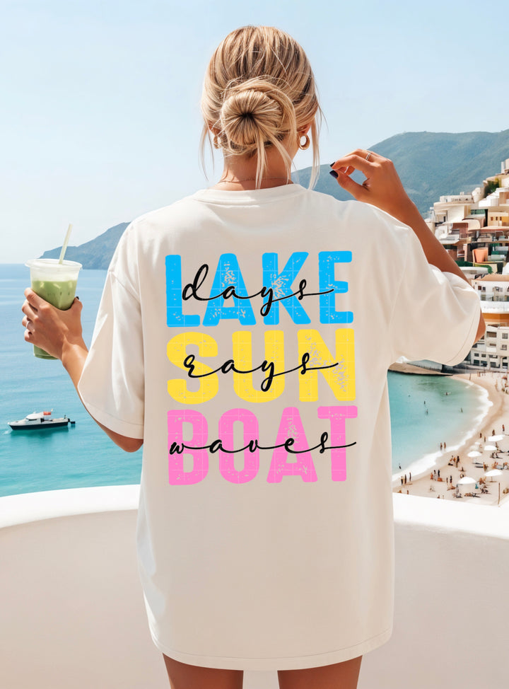 Lake Sun Boat DTF Print