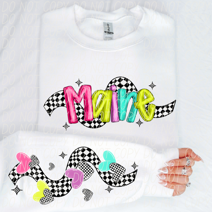 Bright Checkered States FRONT DTF Print