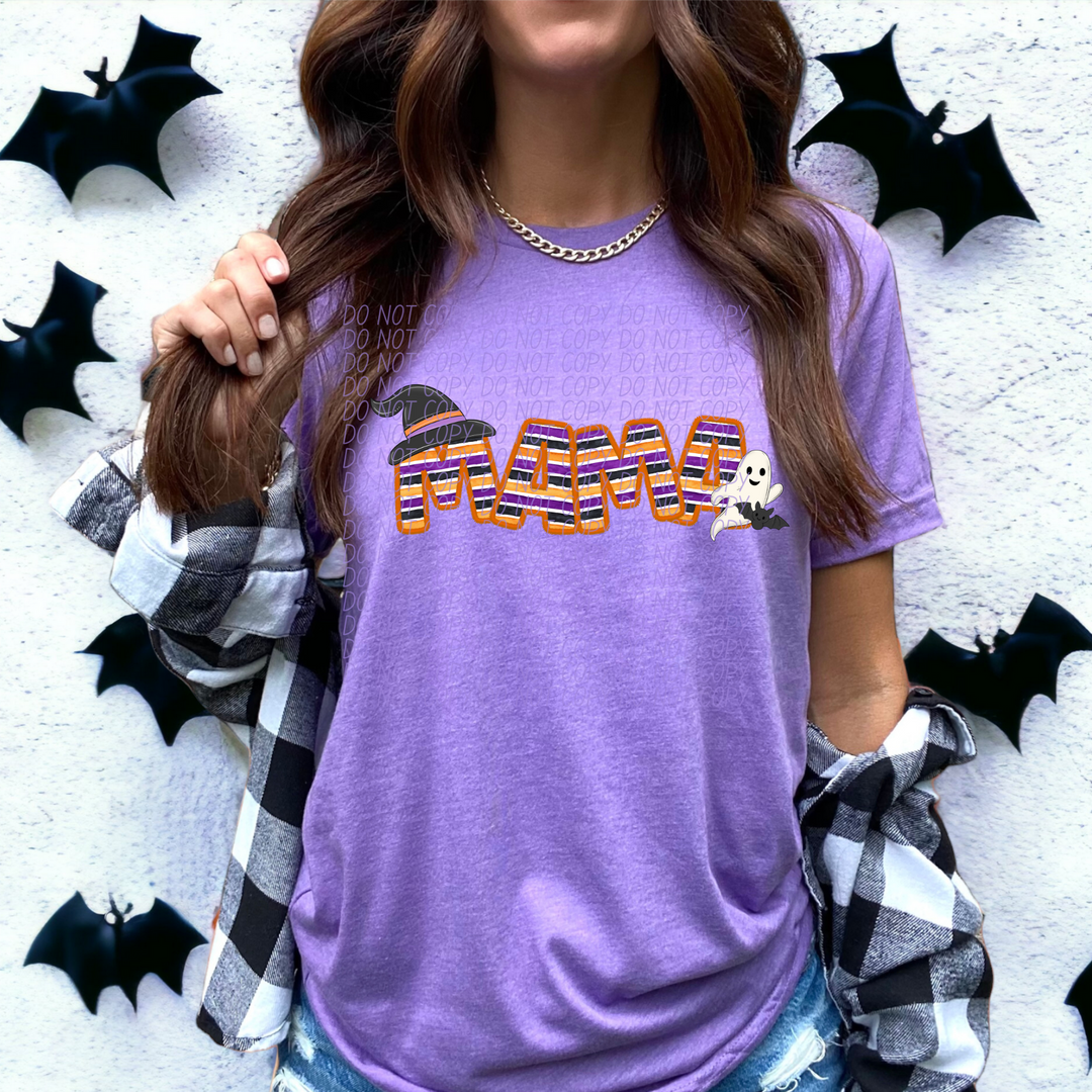 Mama Halloween Stripes DTF Print