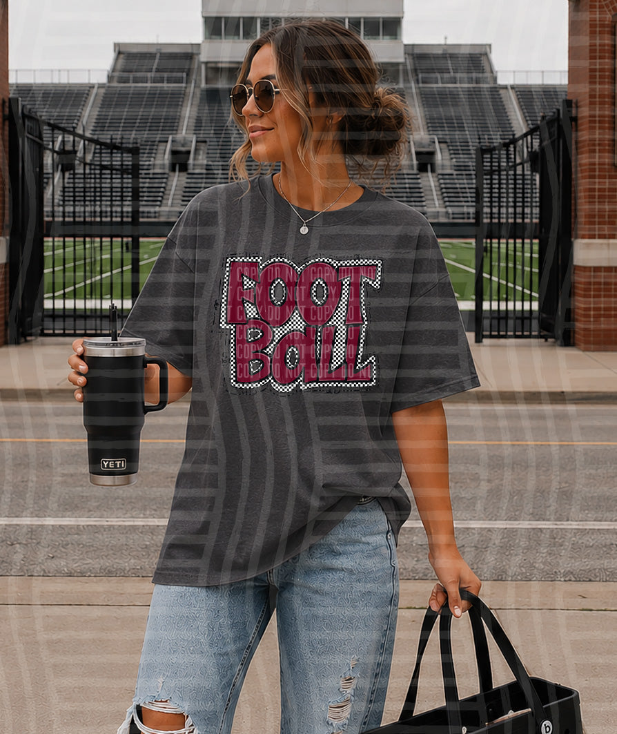 Preppy Checker Football DTF Print