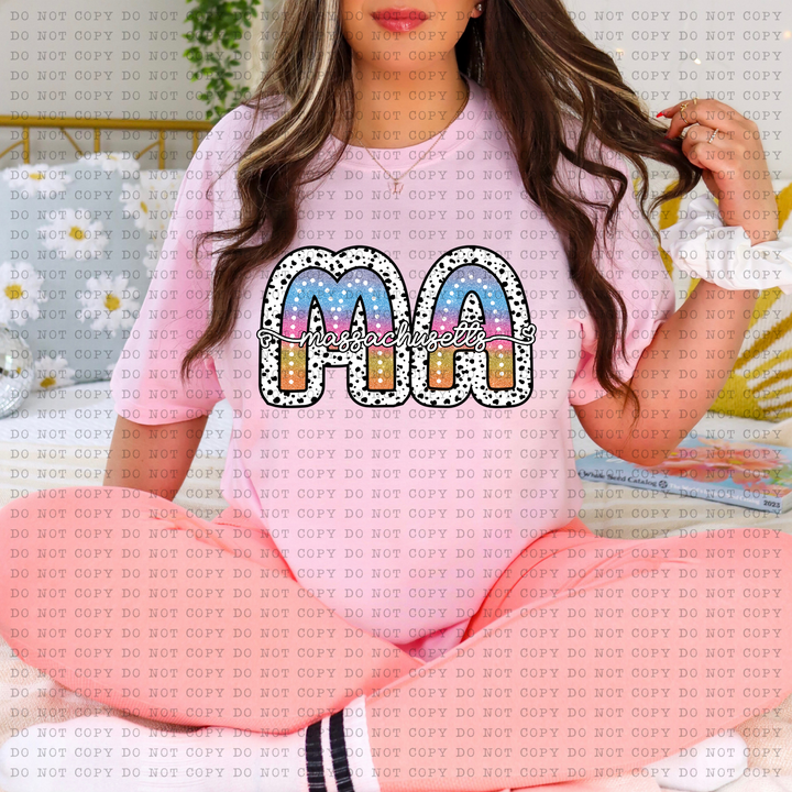 Tie Dye Dottie States DTF Print