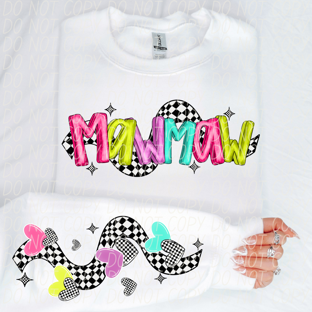 Bright Checkered Names FRONT DTF Print