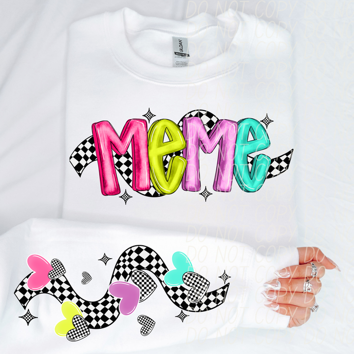 Bright Checkered Names FRONT DTF Print