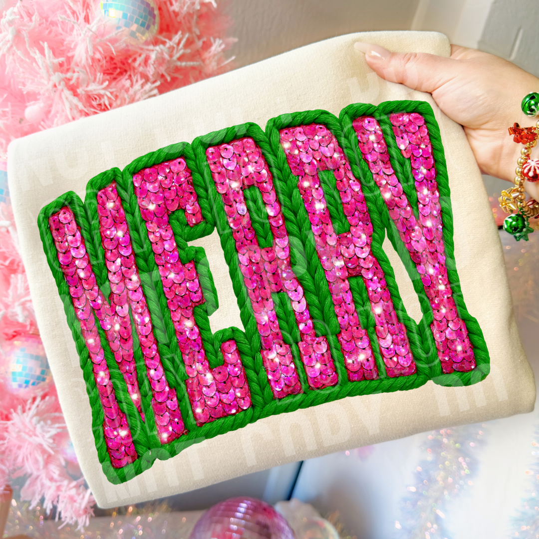 Merry Sequin Yarn DTF Print