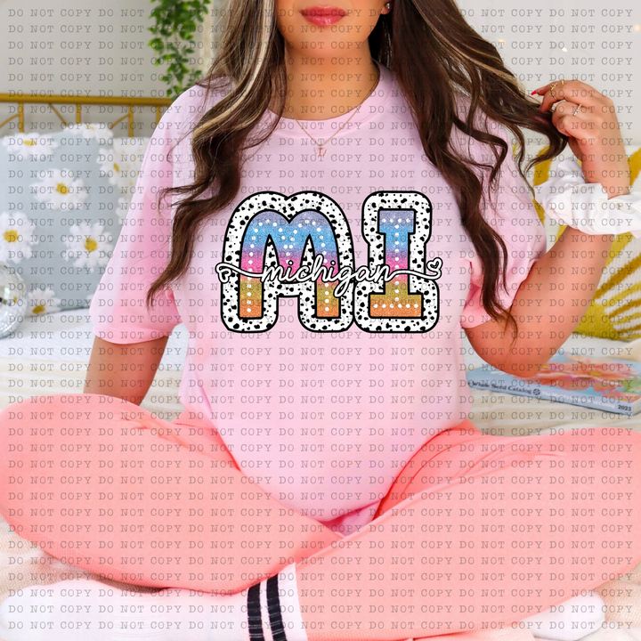 Tie Dye Dottie States DTF Print