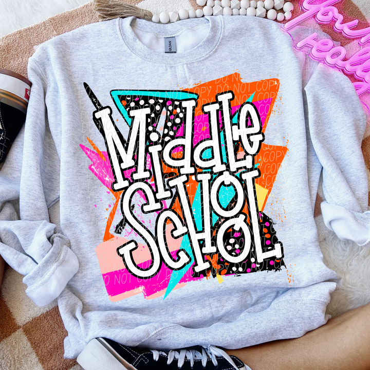 Bright Retro School Titles DTF Print